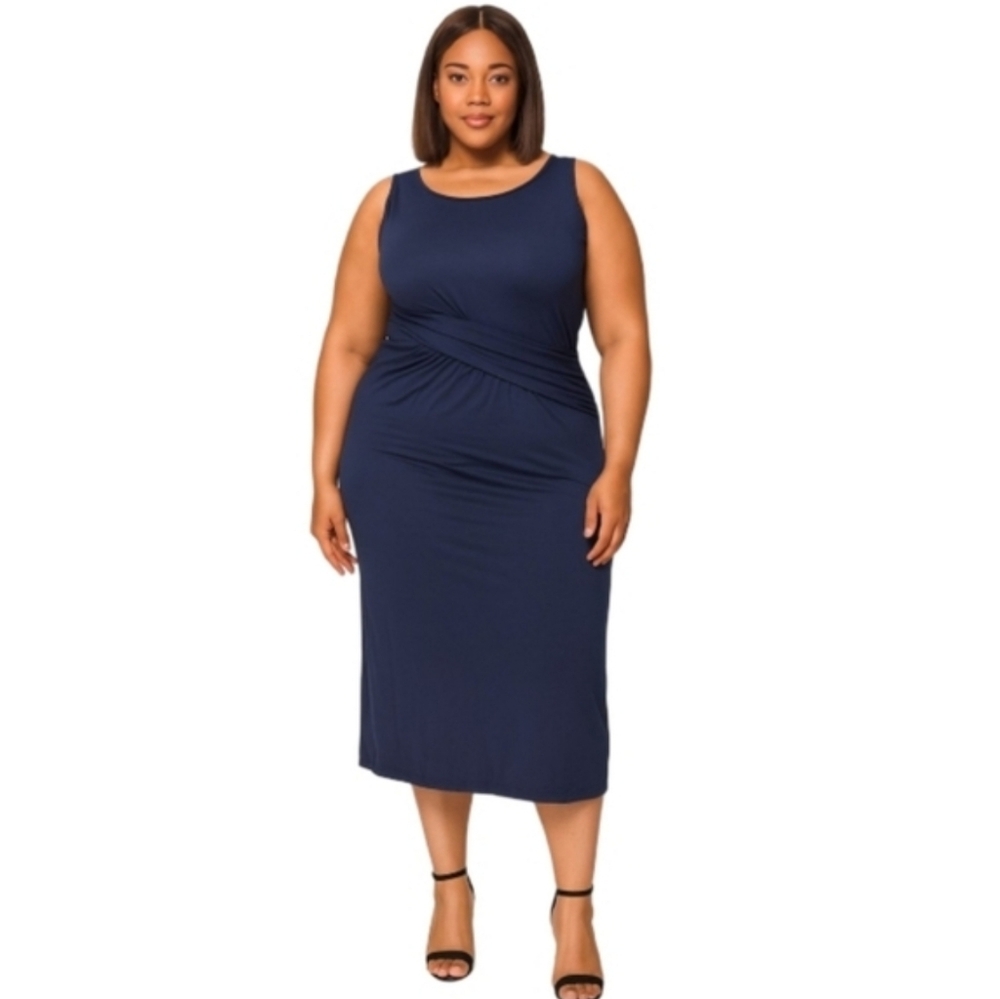 Fabletics Navy Blue Midi Dress Women's XL